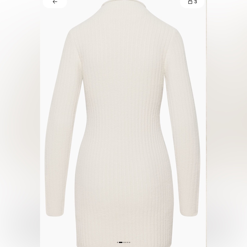 Aritzia Cream Long Sleeve Knit Dress